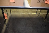 GRAY AND BLACK ADJUSTABLE WORK TABLE,