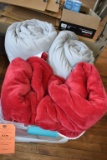 (2) RED AMAZON BASICS BLANKETS 50