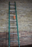 16' KELLER EXTENSION LADDER, MODEL 4916, FIBERGLASS,