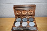 SET OF SIX WHISKEY CHILLING STONES WITH CASE