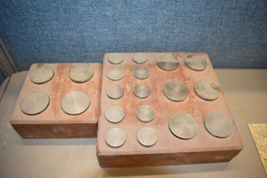 (2) SETS OF CENTERS IN WOOD BLOCKS
