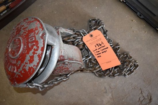 COFFING ONE TON CHAIN HOIST, RED, (DUFF NORTON CO.)