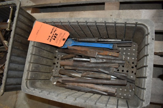 BIN OF ASSORTED CHISEL BITS