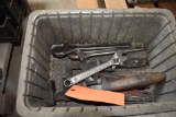 BIN OF ASSORTED ADJUSTABLE WRENCHES