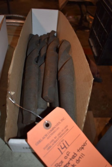 BOX OF ASSORTED TAPER SHANK DRILL BITS