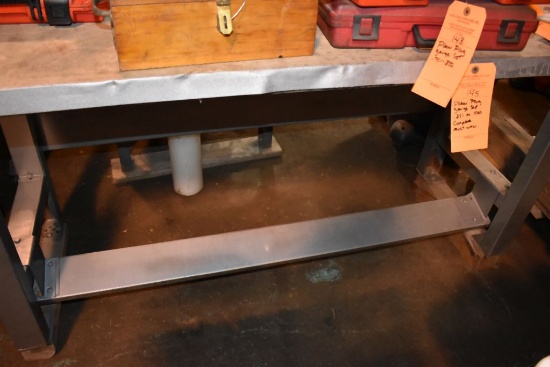 STEEL WORKBENCH WITH ELECTRIC OUTLETS,