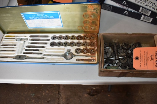 TAPS AND DIES IN METAL CASE AND IN BOX