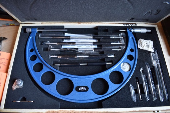 SHARS MICROMETER WITH INTERCHANGABLE ANVILS, 6 - 12"