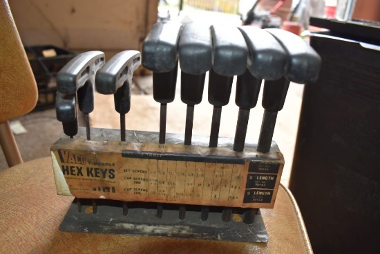 VACO T-HANDLE HEX KEY SET, SOME MISSING
