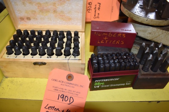 LETTER AND NUMBER STAMPS, THREE SETS