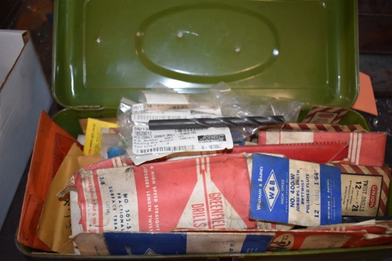 TOOL BOX FULL OF SMALL DRILL BITS