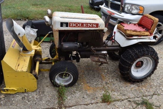 FMC/BOLENS 1000 RIDE ON LAWN TRACTOR, MOWER DECK,