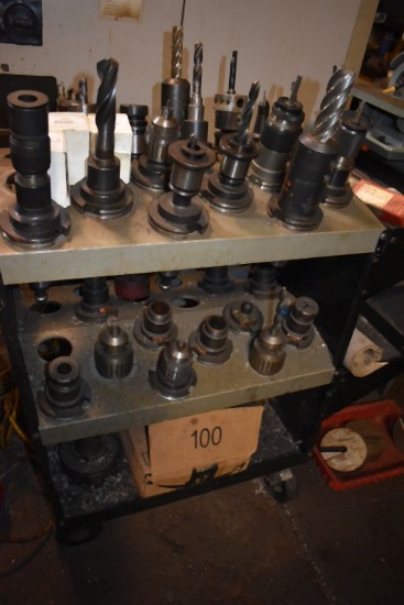 THREE TIER TOOLING CART WITH LARGE ASSORTMENT OF
