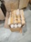 BOX OF TABLE LEGES, WOOD, CUSTOM MADE,