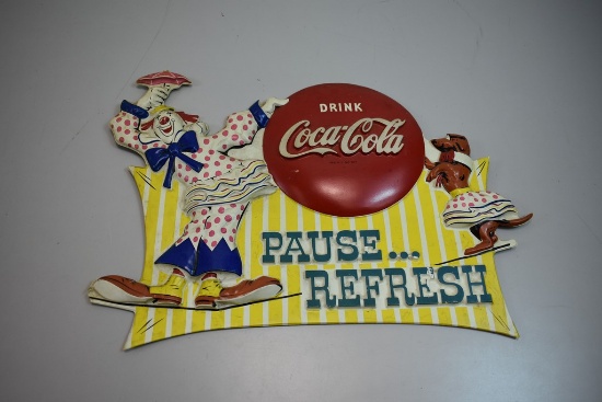 DRINK COCA-COLA PAUSE AND REFRESH CIRCUS CLOWN