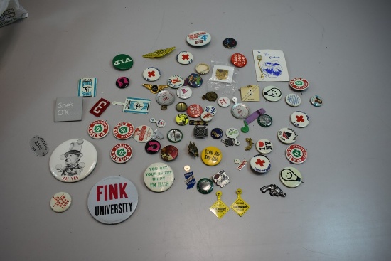VINTAGE POLITICAL AND NOVELTY PIN COLLECTION -