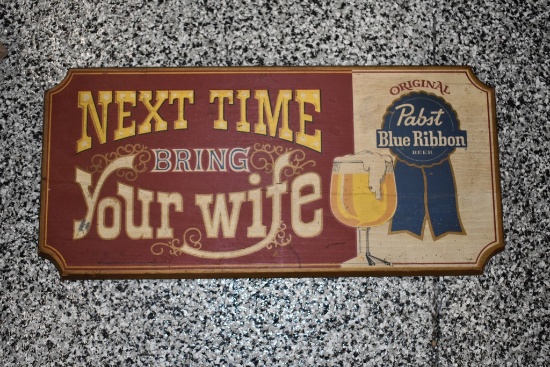 VINTAGE PABST ADVERTISING NEXT TIME BRING YOUR WIFE