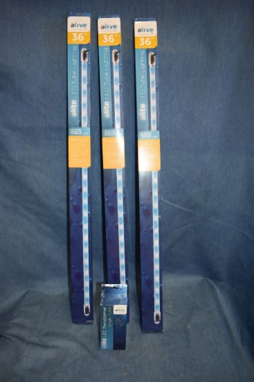 (3) 36" BLUE LED AQUARIUM BULBS AND