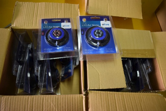 (12) LED AQUARIUM AIR STONES; (6) BLUE AND (6) RED