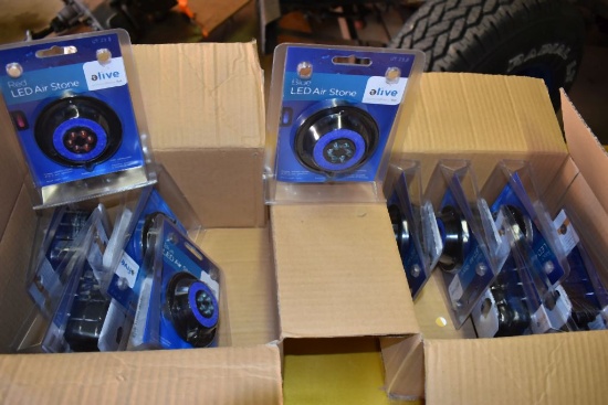 (11) LED AQUARIUM AIR STONES; (5) BLUE AND (6) RED