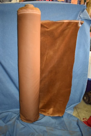 LARGE BOLT OF SOFT BROWN UPHOLSTERY FABRIC, 54" WIDE