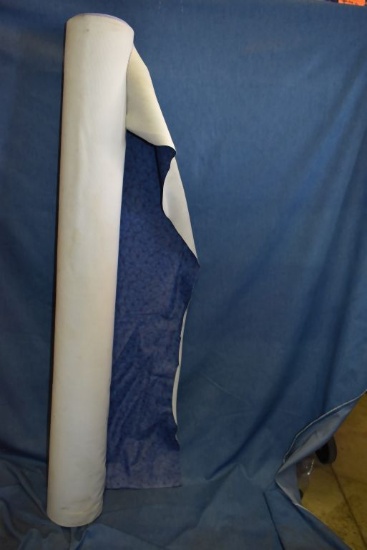PARTIAL BOLT OF BLUE/PERIWINKLE PRINT VINYL FABRIC,