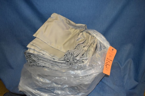 BAG OF APPROX. (100) GRAY CLOTH DRAWSTRING BAGS, 10" X 11"
