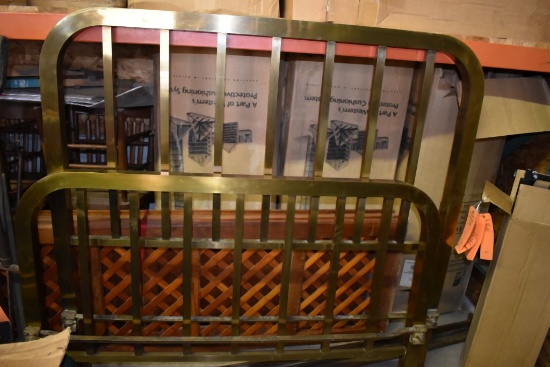 54" BRASS BED WITH HEADBOARD, FOOTBOARD AND SIDE RAILS