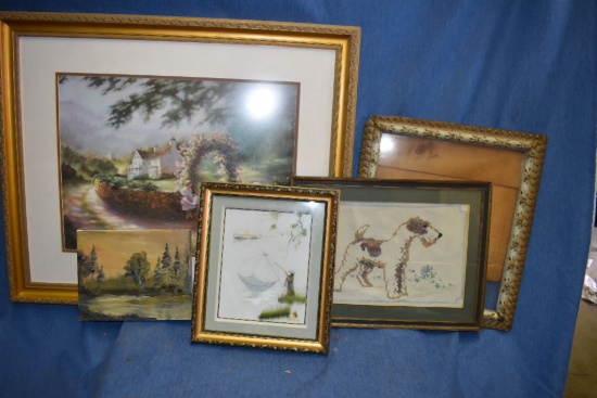 (4) ASSORTED FRAMES WITH PRINT AND