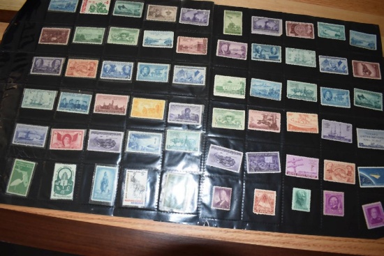 (2) PAGES OF STAMPS WITH (30) ASSORTED STAMPS PER PAGE