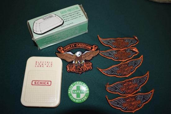 (5) 4" HARLEY PATCHES, (1) HARLEY PATCH WITH EAGLE,