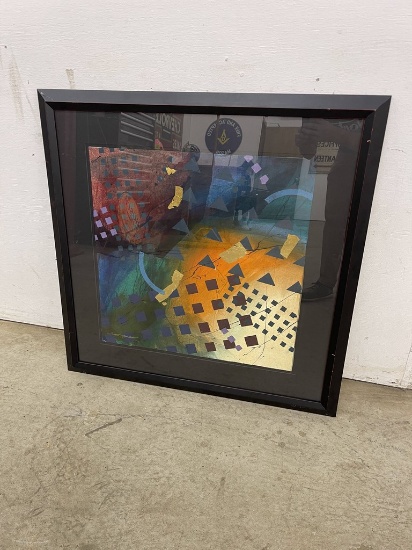 SIGNED AND FRAMED LARGE ORIGINAL ABSTRACT ART PIECE