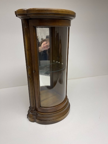 CONTEMPORARY LIGHT UP CURVED CURIO CABINET
