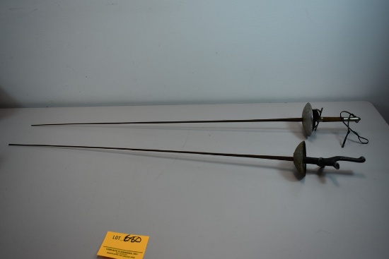 ANTIQUE DUELING SWORDS ORIGINAL DECORATIVE FENCING
