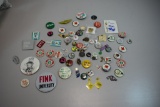VINTAGE POLITICAL AND NOVELTY PIN COLLECTION -