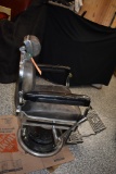 KOKEN ANTIQUE BARBER CHAIR, CAST IRON, HEAVY CONSTRUCTION,