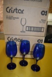 (2) CASES - (24 TOTAL) BLUE WINE GLASSES