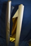 PARTIAL BOLTS OF SILVER AND GOLD VINYL FABRIC