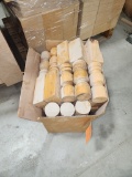 BOX OF TABLE LEGES, WOOD, CUSTOM MADE,