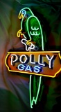 VINTAGE POLLY GAS OIL PETROLIANA NEON ADVERTISING SIGN,