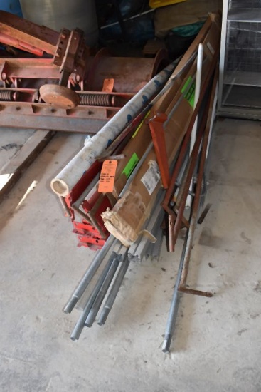 STACK OF ASSORTED METAL RODS, BEAMS, BARS, MISC.