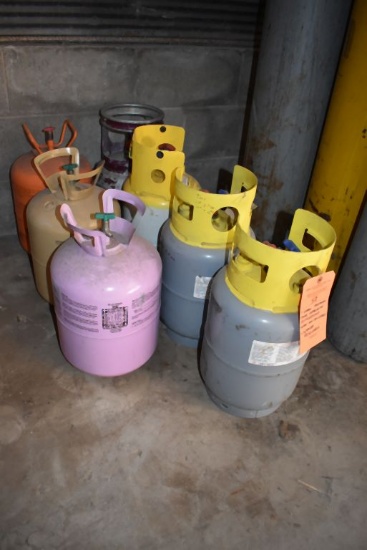 (7) SMALL PROPANE TANKS, APPARANTLY REFRIGERANT,