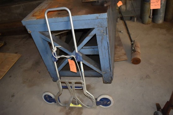 ALUMINUM FOLDING HAND TRUCK, 8" SOLID TIRES, 45"H