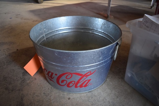 COCA-COLA STEEL PAIL, 14-1/2" DIAMETER, 8" DEEP &