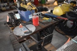 SKID W/CRAFTSMAN TABLE SAW BASE, CONTENTS OF