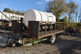 STEEL BED WITH HORIZONTAL POLY STORAGE TANK,