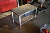 METAL WORK TABLE, 2 SHELVES, 1 DRAWER, 31