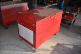JOB BOX ON CASTERS W/CONTENTS: ASSORTED HARDWARE,