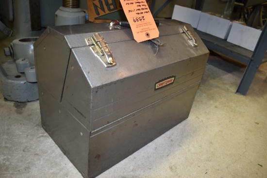 GRAY METAL TACKLE BOX STYLE TOOLBOX