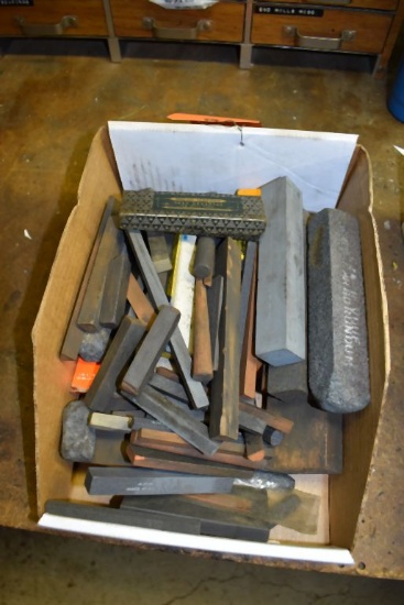 BOX OF ASSORTED SHARPENING STONES